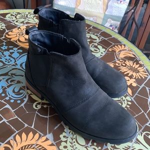 SOREL EMELIE CHELSEA BLACK ANKLE BOOT SZ:7